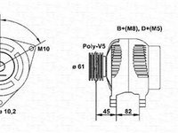 Alternator AUDI A6 Avant 4A C4 MAGNETI MARELLI 943346206010