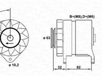 Alternator AUDI A6 Avant 4A C4 MAGNETI MARELLI 943356519010