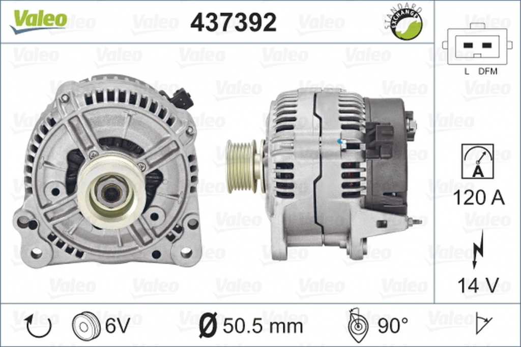 Alternator AUDI A6 Avant 4A C4 VALEO 437392