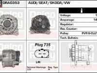 Alternator AUDI TT Roadster 8J9 DELCOREMY DRA0353