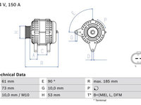 Alternator BMW 3 2001-2007 BOSCH 0986048921