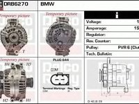 Alternator BMW 3 Compact E46 DELCOREMY DRB6270