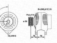 Alternator BMW 3 E46 MAGNETI MARELLI 943355026010