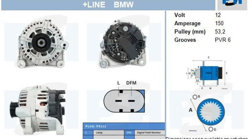 Alternator bmw 3 serie 320 d 09 01-02 05 215 