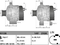 Alternator BMW 6 Convertible (F12) DENSO DAN1138