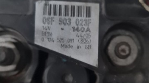 Alternator Bosch original 140A VW Eos 2.0TDi 136cp cod 06F903023F