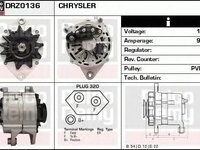 Alternator CHRYSLER LE BARON Cabriolet DELCOREMY DRZ0136