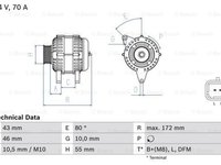 Alternator CITROEN BERLINGO B9 BOSCH 0986049370