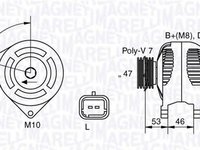 Alternator CITROEN BERLINGO caroserie M MAGNETI MARELLI 063341734010