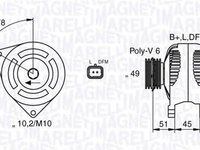 Alternator CITROEN C3 Pluriel HB MAGNETI MARELLI 063377301010