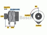 Alternator CITROEN C5 I DC BOSCH 0986044400