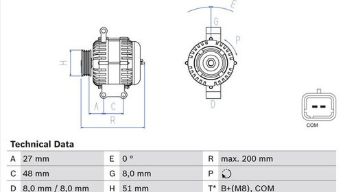 Alternator CITROEN DS5 2011-2015 BOSCH 098604