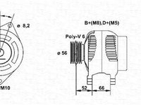 Alternator CITROEN JUMPER bus 230P MAGNETI MARELLI 943356964010