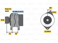 Alternator CITROEN ZX N2 BOSCH 0986036871