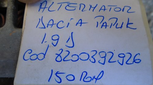 Alternator dacia papuc 1.9d cod 8200392926