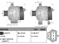 Alternator DAN1059 DENSO pentru Volvo S40 Volvo V50 Ford Focus Volvo C70