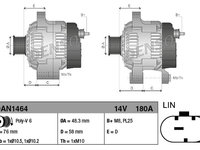 Alternator DAN1464 DENSO pentru Bmw Seria 3 2013 2014 2015 2016 2017 2018 2019 2020 2021 2022 2023 2024