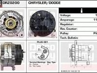 Alternator DODGE CARAVAN DELCOREMY DRZ0200