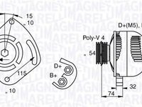 Alternator FIAT 500 312 MAGNETI MARELLI 063377011010