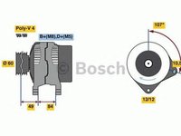 Alternator FIAT BRAVA 182 BOSCH 0986080550