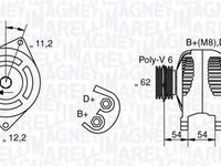 Alternator FIAT BRAVA 182 MAGNETI MARELLI 063321803010