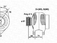 Alternator FIAT BRAVA 182 MAGNETI MARELLI 063321838010