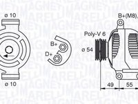 Alternator FIAT DOBLO Cargo 223 MAGNETI MARELLI 063377494010