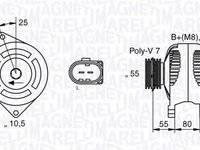 Alternator FIAT DUCATO caroserie 250 290 MAGNETI MARELLI 063533250530