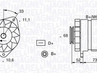 Alternator FIAT FIORINO Pick up (147) (1977 - 1988) MAGNETI MARELLI 063321154010