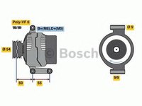 Alternator FIAT GRANDE PUNTO (199) (2005 - 2016) Bosch 0 986 048 771