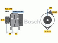 Alternator FIAT MULTIPLA (186) (1999 - 2010) Bosch 0 986 049 231