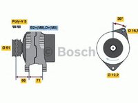 Alternator FIAT MULTIPLA 186 BOSCH 0986042760