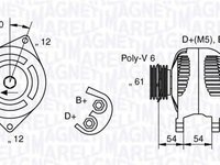 Alternator FIAT MULTIPLA 186 MAGNETI MARELLI 063321819010