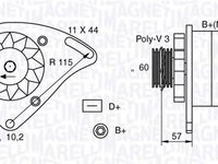 Alternator FIAT PANDA 141A MAGNETI MARELLI 063321173010