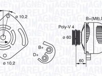 Alternator FIAT PUNTO Cabriolet 176C MAGNETI MARELLI 063321605010