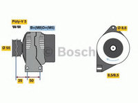 Alternator FIAT PUNTO EVO (199) (2008 - 2016) Bosch 0 986 049 540