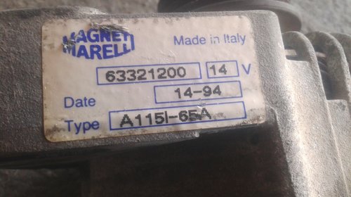 Alternator Fiat Punto /Panda 1.1 /1.2 benzina Factura / Garantie cod:Magneti Marelli 63321200 / 65A