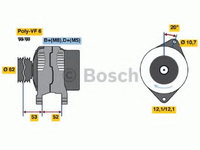 Alternator FIAT PUNTO Van (188AX) (2000 - 2009) Bosch 0 986 049 231