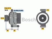 Alternator FIAT PUNTO Van (188AX) (2000 - 2009) Bosch 0 986 048 771