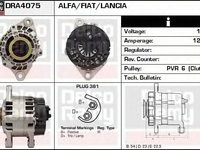 Alternator FIAT STILO Multi Wagon 192 DELCOREMY DRA4075
