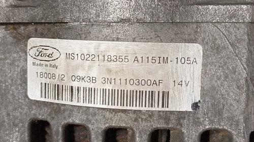 Alternator Ford C-Max 1.6 B 2007 - 2010 Cod 3N1110300AF MS1022118355 [M4078]