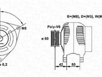 Alternator FORD ESCORT VII GAL AAL ABL MAGNETI MARELLI 943346148010