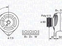 Alternator FORD FIESTA caroserie J5 J3 MAGNETI MARELLI 063341730010