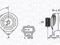 Alternator FORD FIESTA caroserie JV MAGNETI MARELLI 063341758010