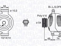 Alternator FORD FIESTA V JH JD MAGNETI MARELLI 063380001010