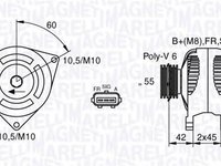 Alternator FORD FIESTA V JH JD MAGNETI MARELLI 063377416010