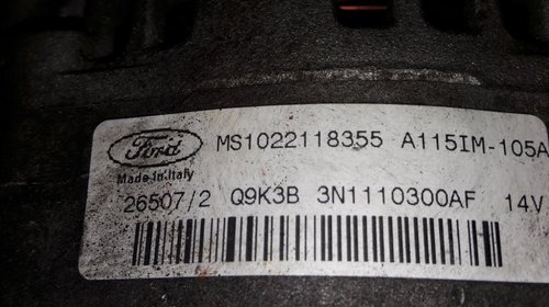 Alternator Ford Focus 2, 1.6i, cod piesa 3N1110300AF