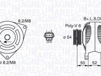 Alternator FORD FOCUS C-MAX MAGNETI MARELLI 063377443010