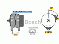 Alternator FORD FOCUS (DAW, DBW) (1998 - 2007) Bosch 0 986 044 651