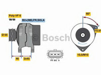 Alternator FORD FOCUS II (DA_) (2004 - 2012) Bosch 0 986 049 071